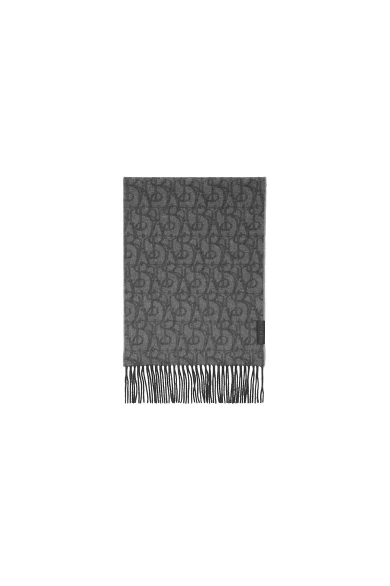 B Charm Cashmere Scarf, Alternate, color, Iron grey