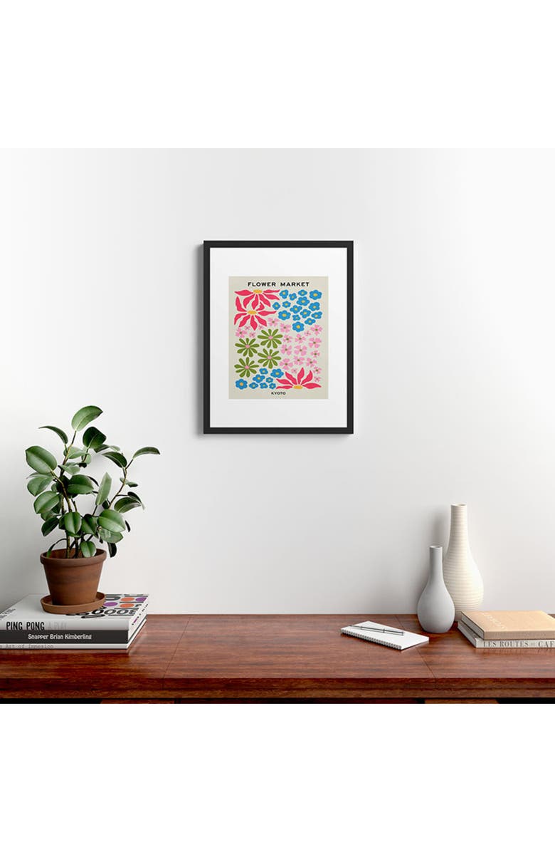 Deny Designs 'Flower Market 02 Kyoto' by Ayeyokp Framed Wall Art, Alternate, color, Cream