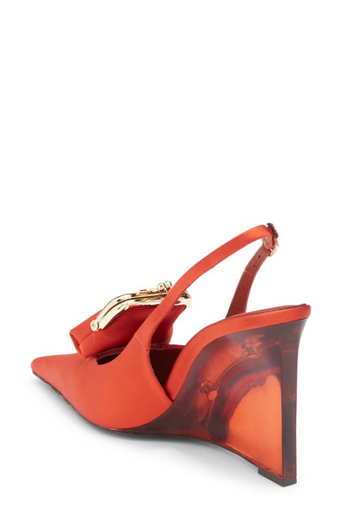 Jeffrey Campbell Pay Me Slingback Wedge Pump In Orange