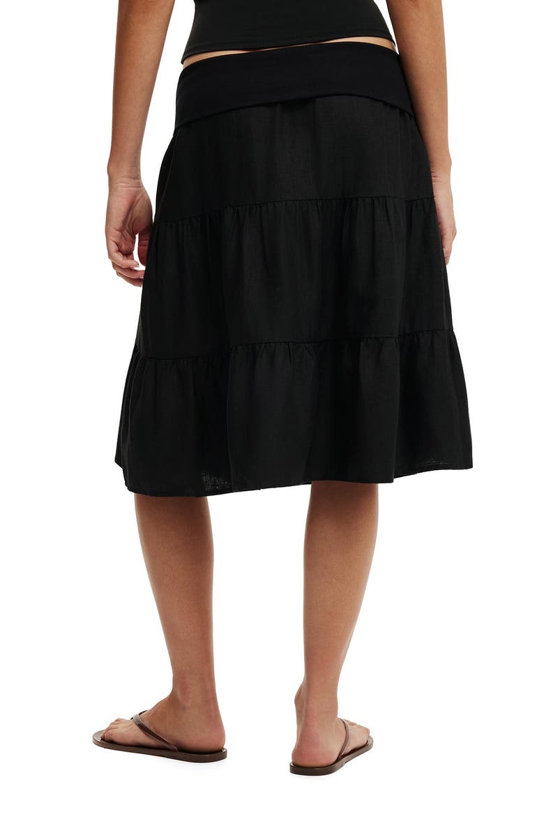Women's Haven Fold Over Midi Skirt, Alternate, color, Black
