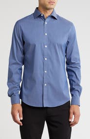 Michael Kors Air Soft Slim Fit Solid Stretch Dress Shirt