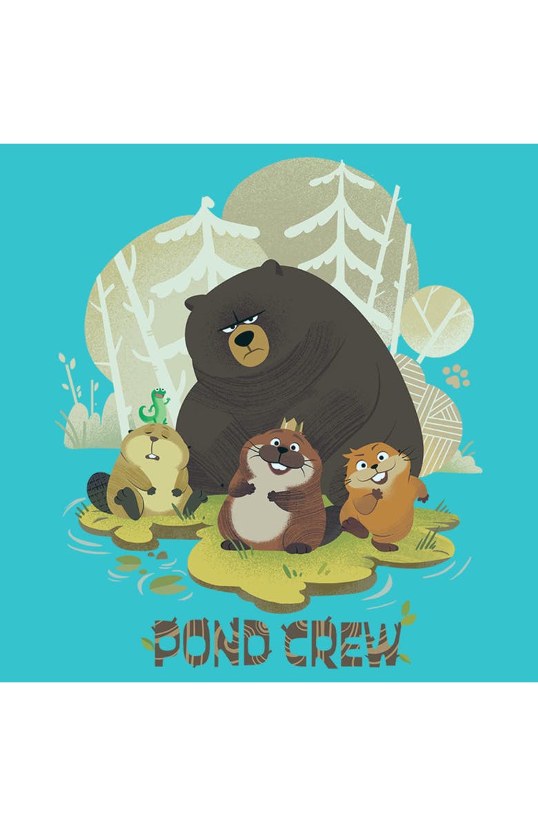 Hoppers Girl's Hoppers Beaver Pond Crew Graphic T-Shirt, Alternate, color, Tahiti Blue