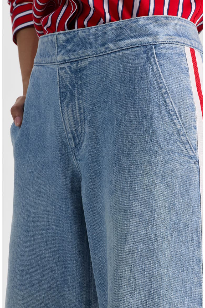 Xnder Racing Stripe Wide Leg Jeans, Alternate, color, EDIE WASH OFF WHITE CHILI PEPP