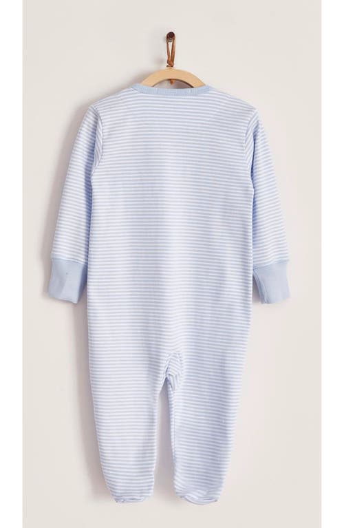 Babycottons Woods Ray Double Zip Footie In Blue