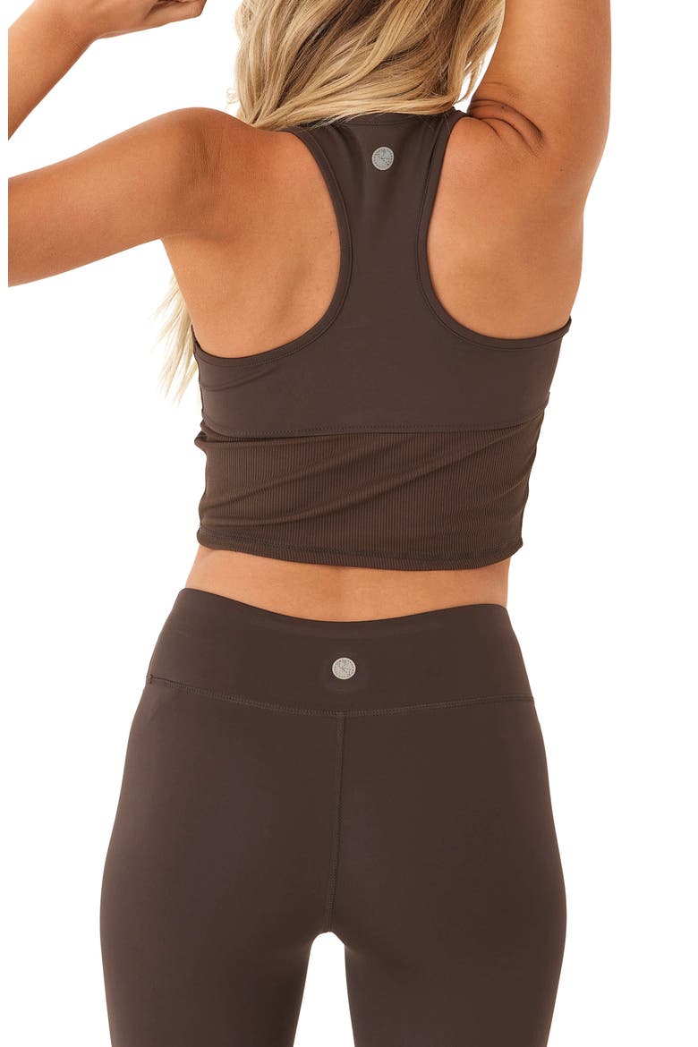 Adria Mix Rib Performance Tank, Alternate, color, ESPRESSO