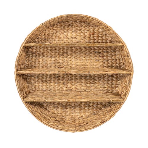 Happimess Annulus 3-shelf Circular Handwoven Hyacinth Wall Rack In Light Brown