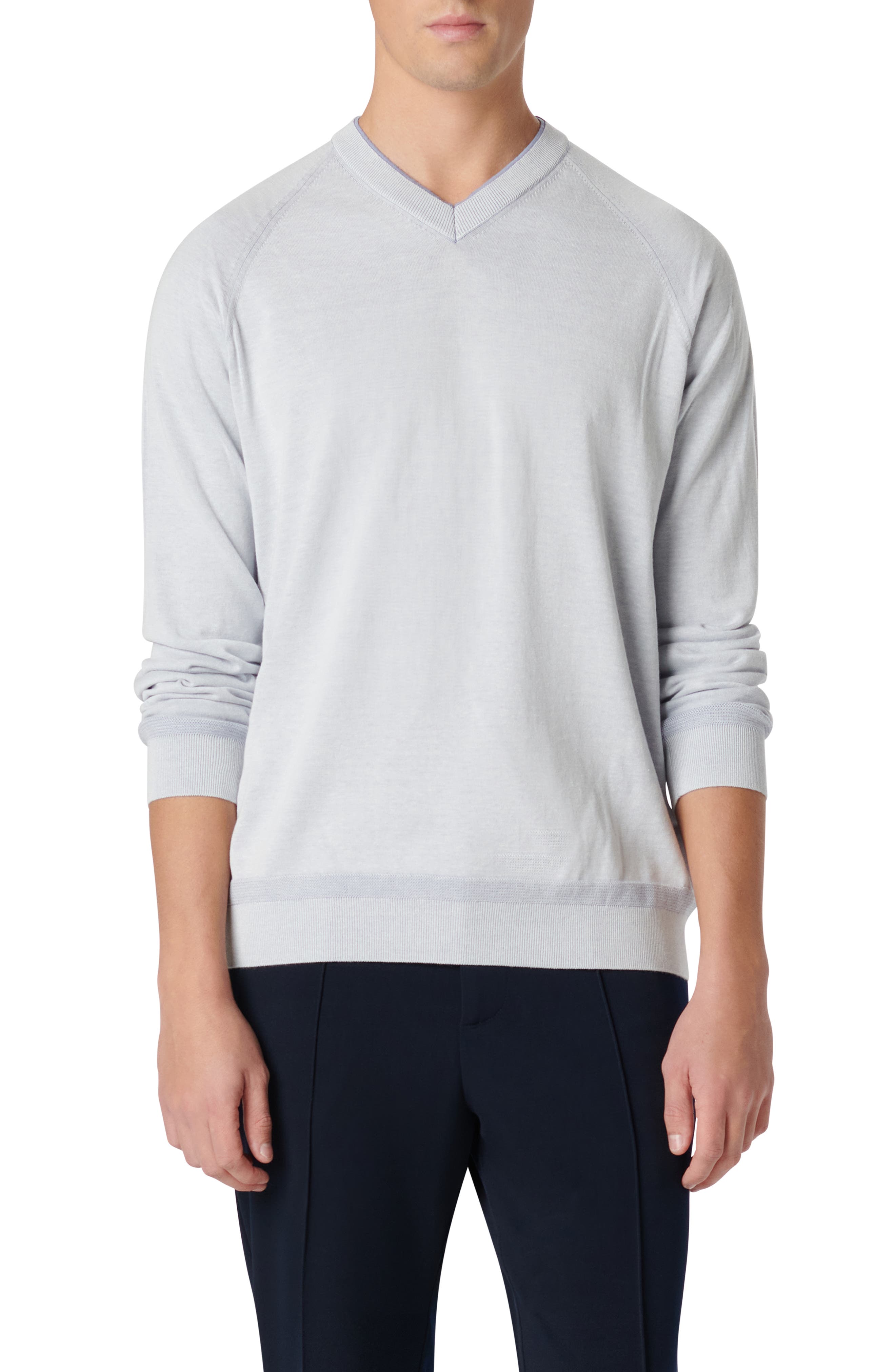 Cotton & Silk V-Neck Sweater