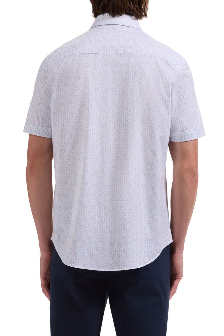 Miles OoohCotton® Golfer Print Short Sleeve Button-Up Shirt, Alternate, color, DUSTY PINK
