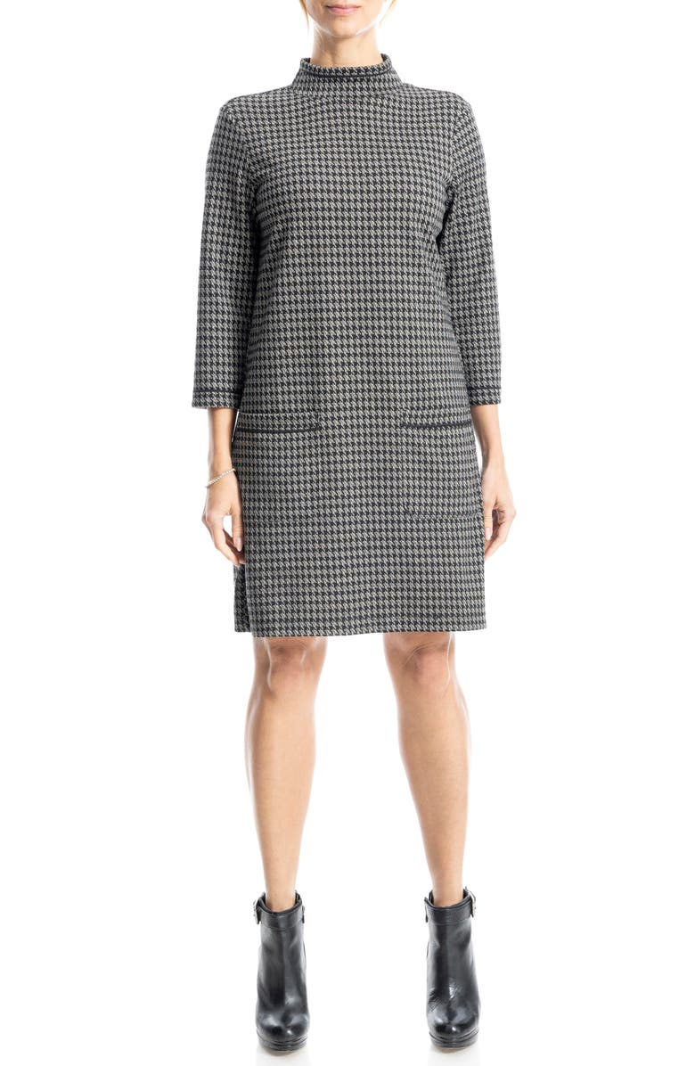 MAX STUDIO Houndstooth Knit Shift Dress, Main, color, 