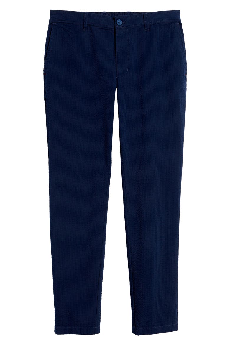Nova Weave Flat Front Performance Seersucker Pants, Alternate, color, MARITIME