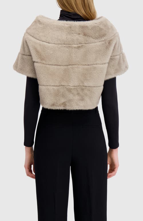 Lyla Grant Fur-free Mink (faux Fur) Capelet In Brown