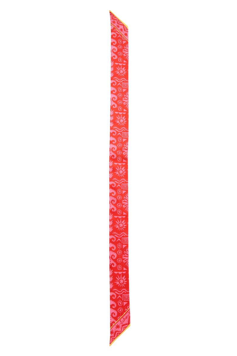 Sun & Surf Reversible Silk Skinny Scarf, Alternate, color, PINK LEMONADE