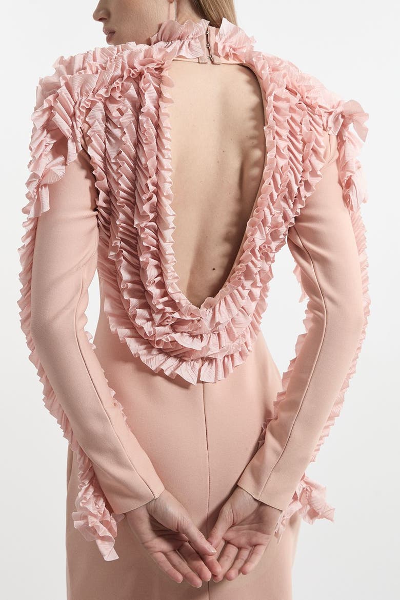 Bandage Rosette Midi Detail Dress, Alternate, color, Blush