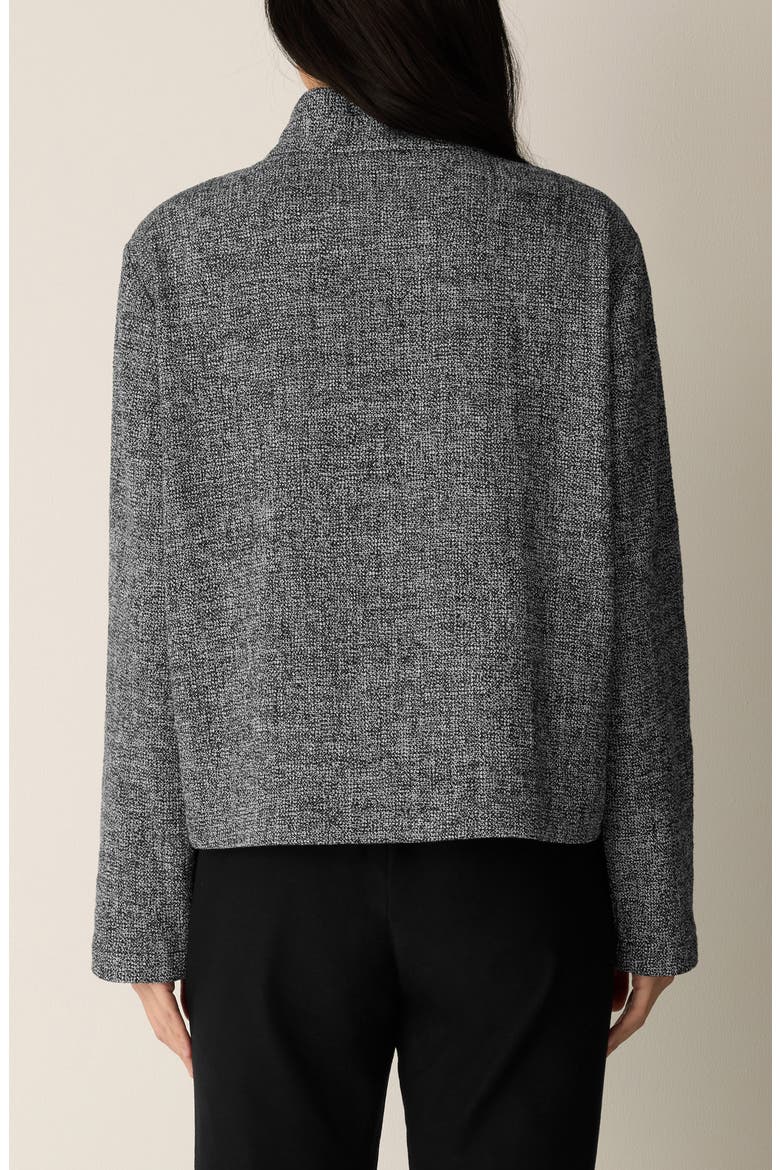 Organic Cotton Blend Stand Collar Jacket, Alternate, color, BLACK WHITE