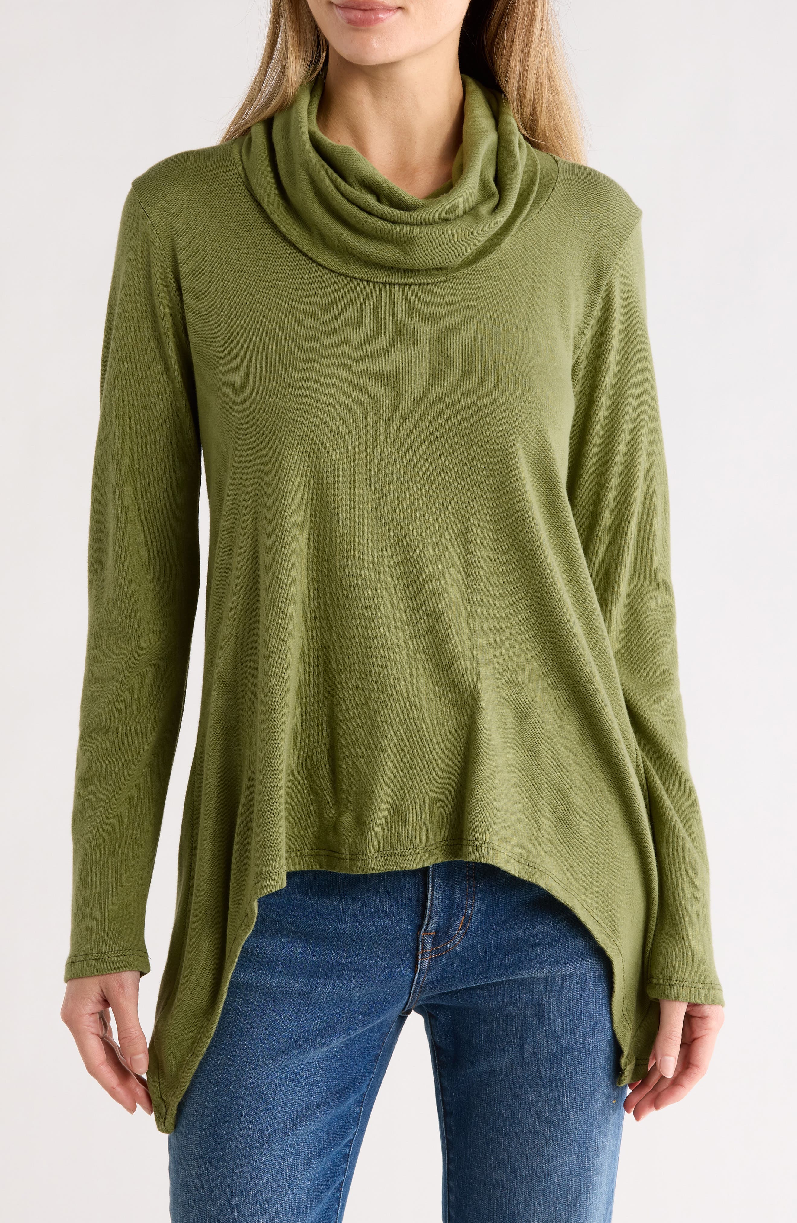 Cowl Neck Asymmetric Sweater - image 3