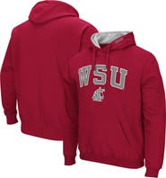 COLOSSEUM Men's Colosseum Crimson Washington State Cougars Arch & Logo 3.0 Pullover Hoodie