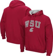 COLOSSEUM Men's Colosseum Crimson Washington State Cougars Arch & Logo 3.0 Pullover Hoodie