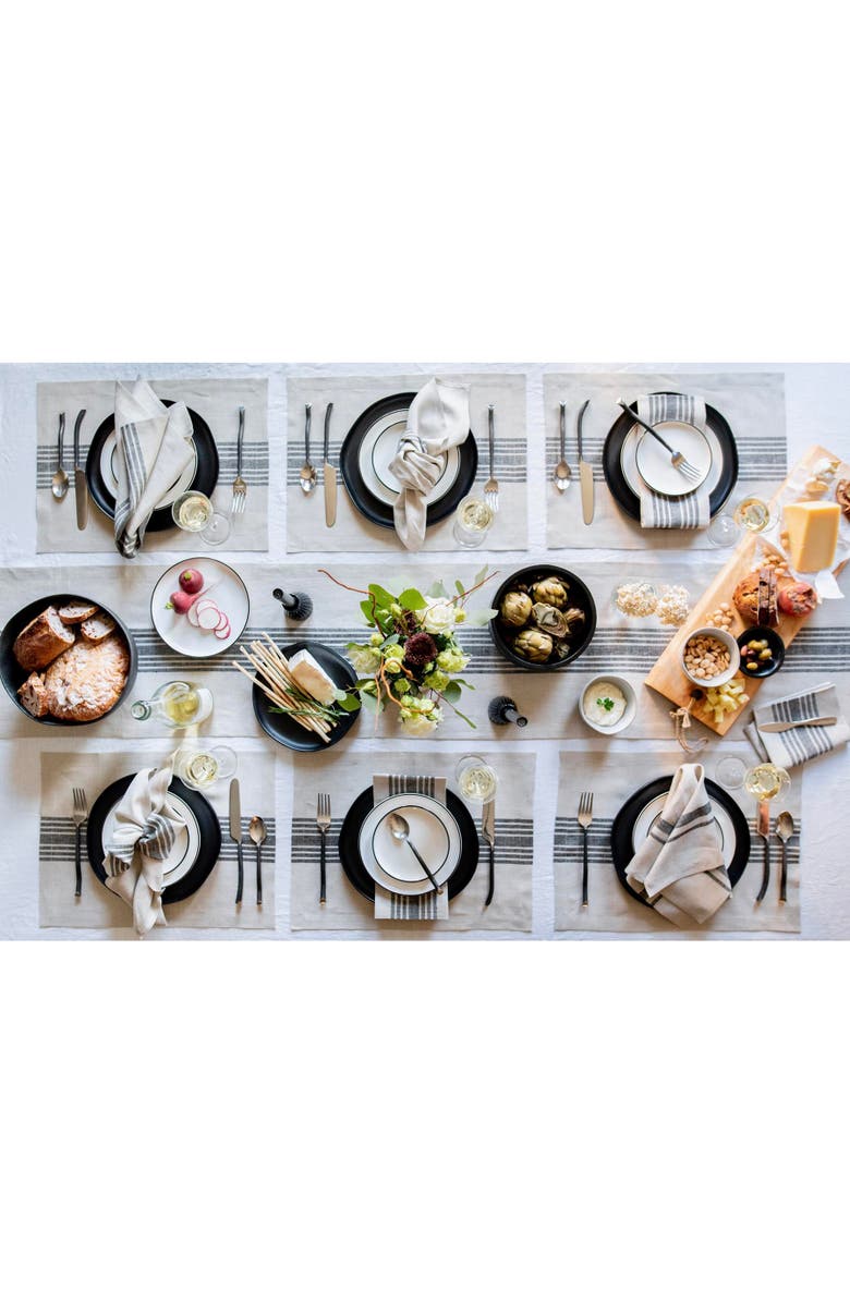 Solino Home Linen Table Runner - Farmhouse, Alternate, color, Black And Natural