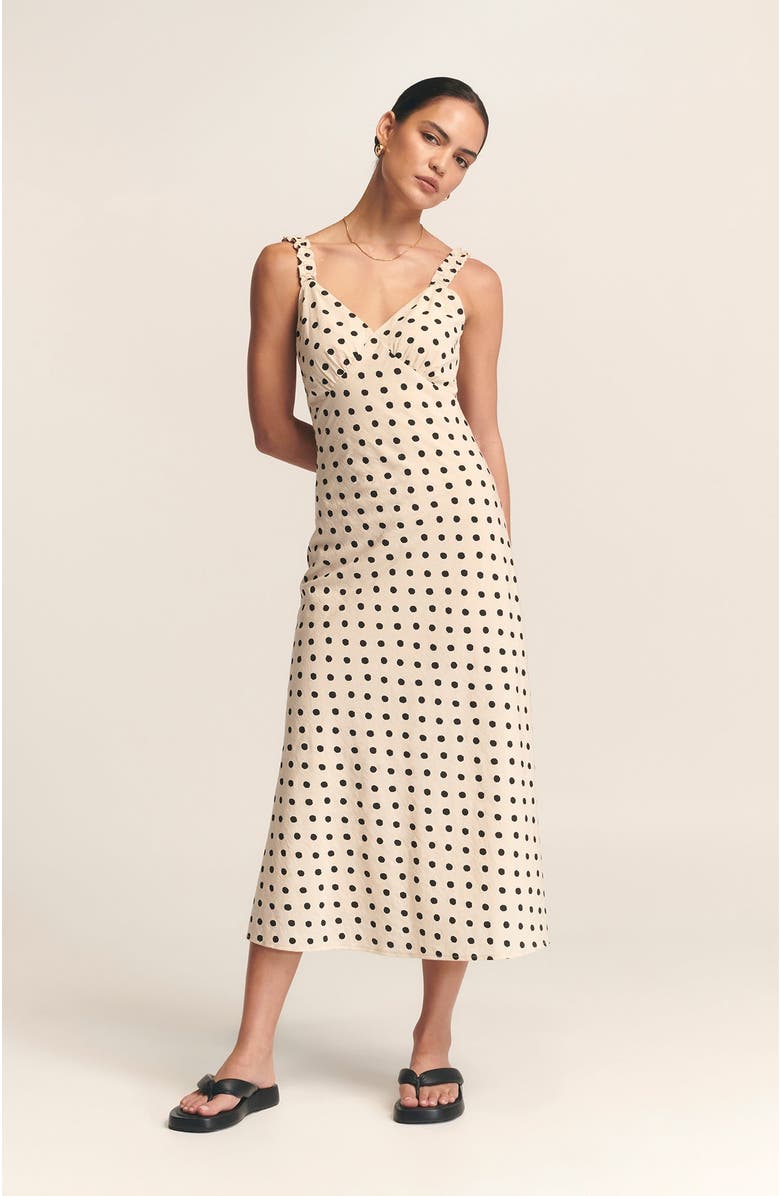 ST MRLO Tide Midi Dress, Main, color, Cream Based Spot