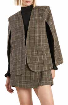FREEMARKET Plaid Woven Capelet