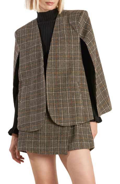 FREEMARKET Plaid Woven Capelet