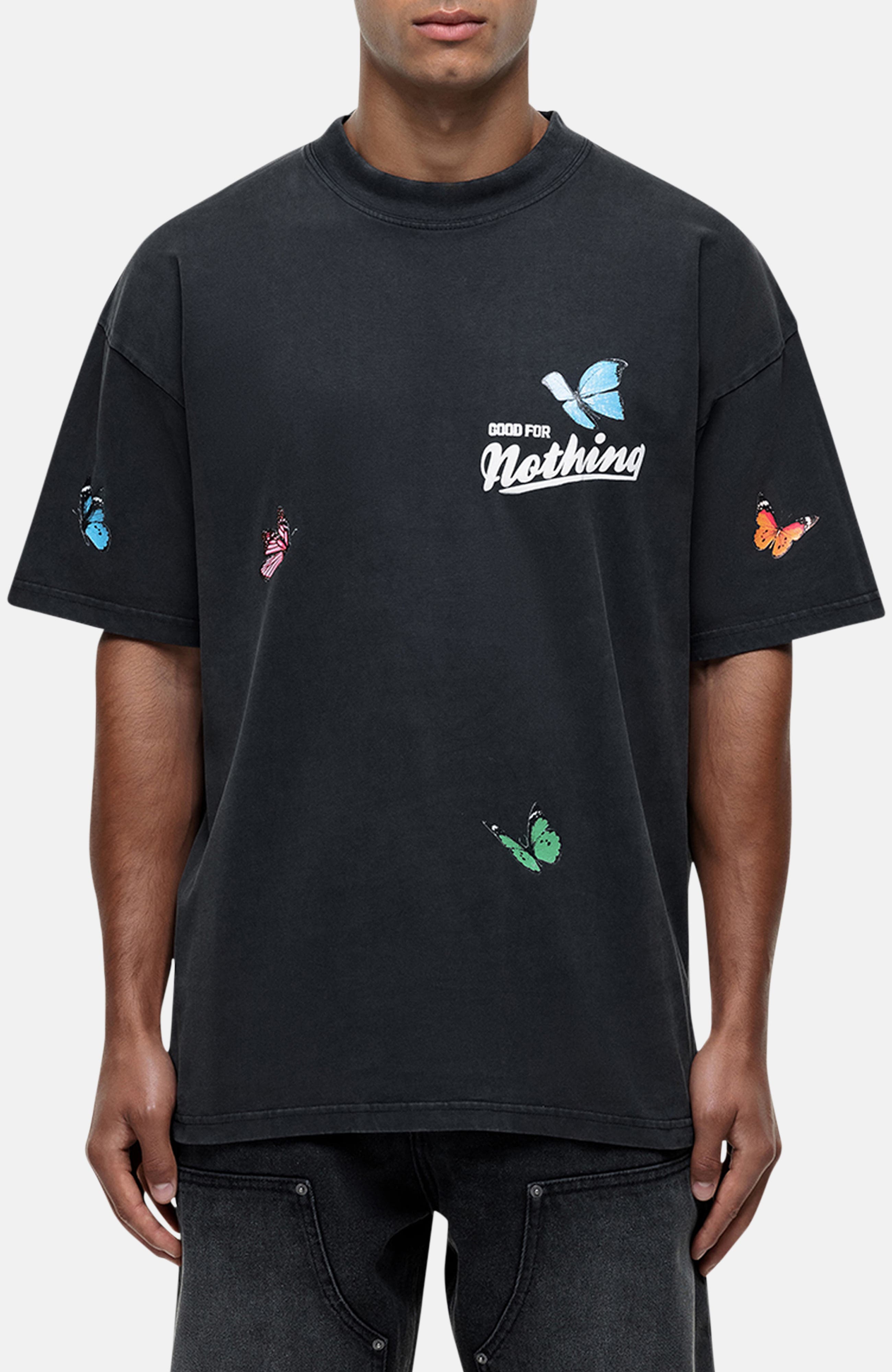 Flight Butterfly Print Relaxed Tee