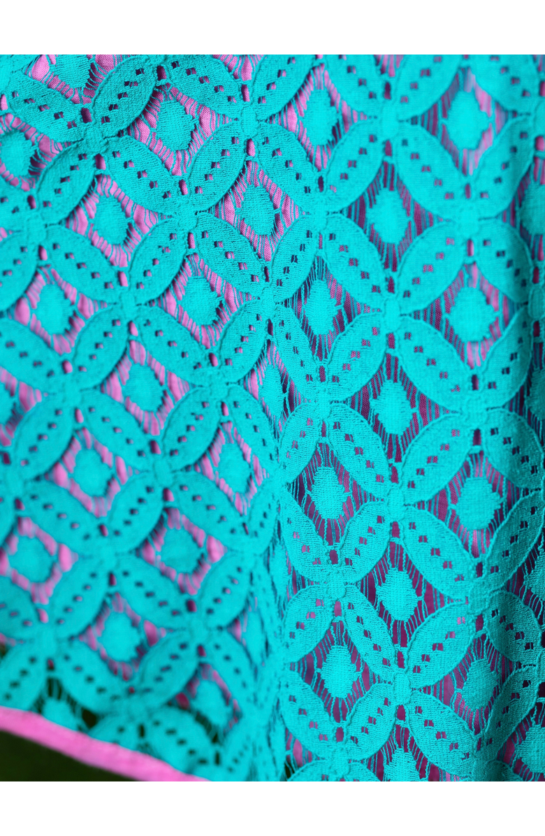 Mia Belle Girls Lacey Scallop Trim Party Dress, Alternate, color, Blue-Green