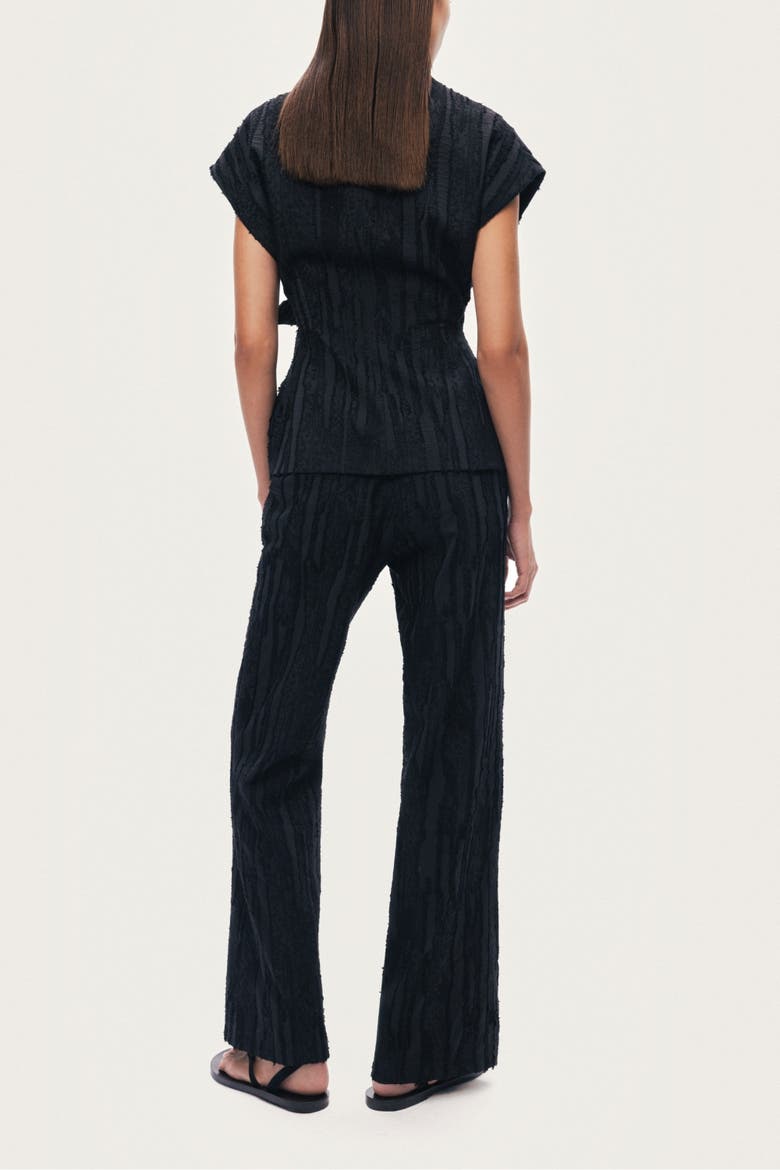 Textured Belted Vest, Alternate, color, Black