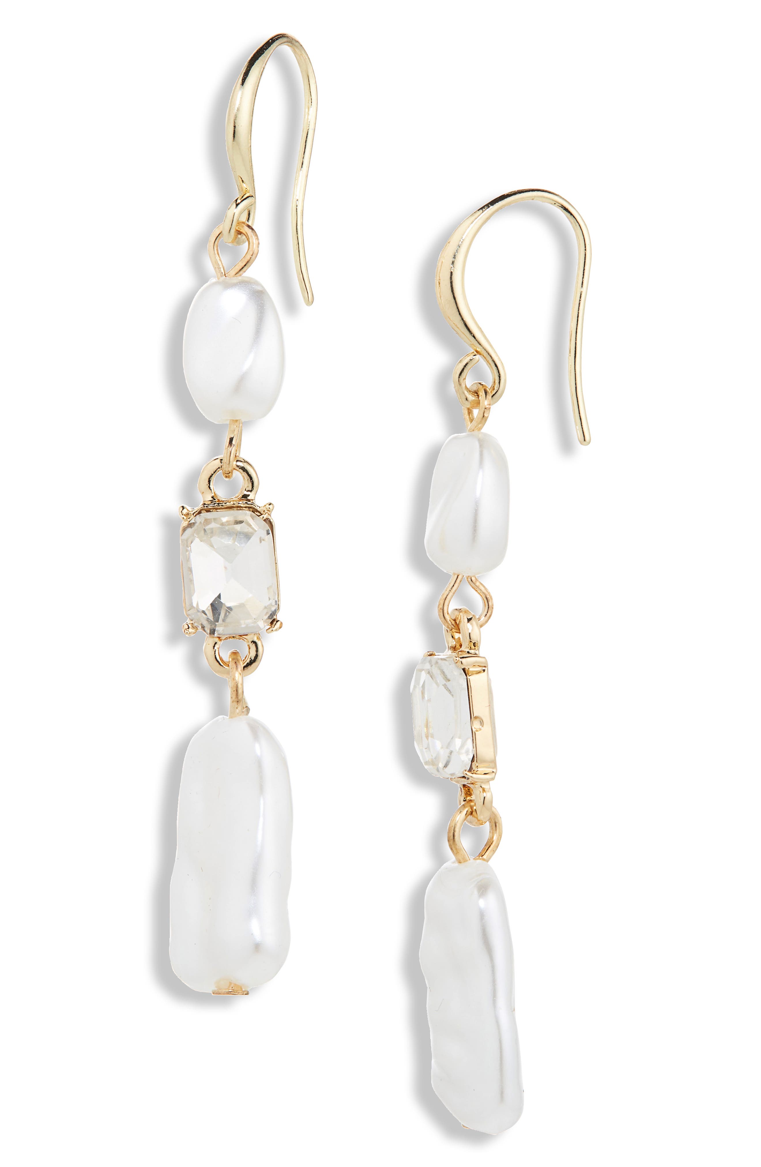 Cara Faux Pearl & Crystal Drop Earrings