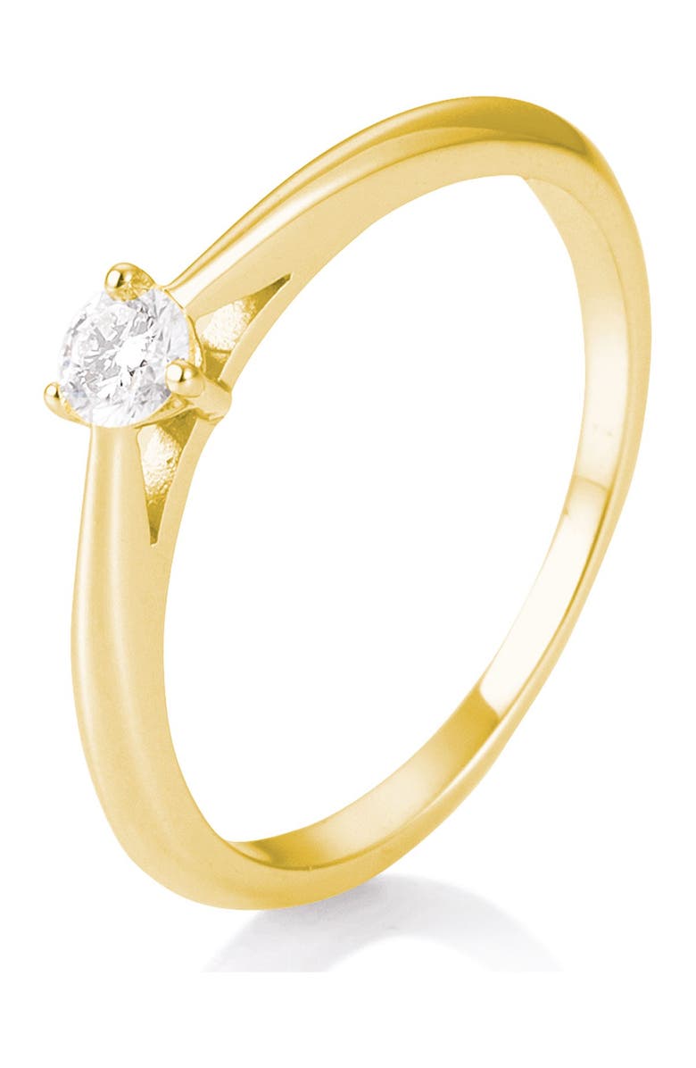 Breuning 14K Yellow Gold Diamond Solitaire Ring - Size 6.5 - 0.15 ctw, Main, color,