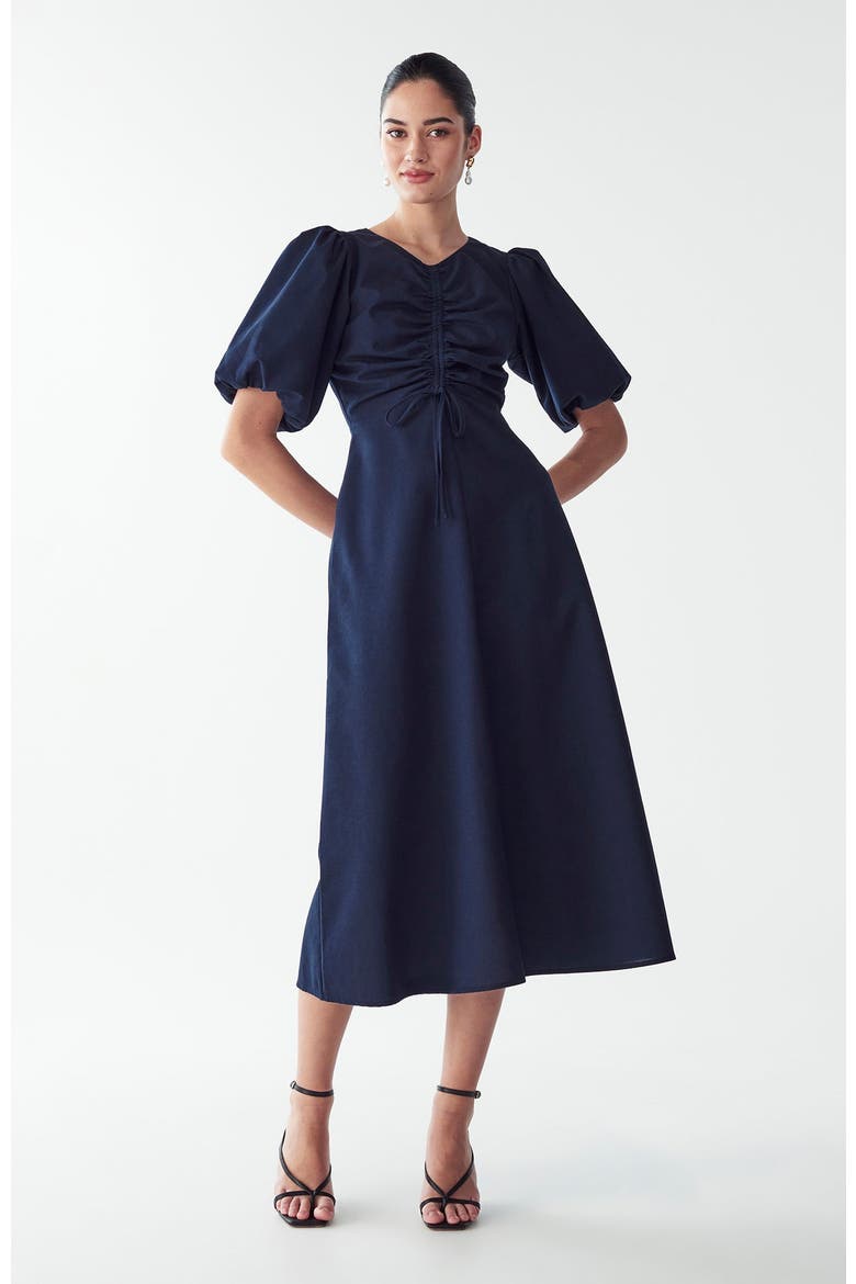 Shelly Midi Dress, Alternate, color, Navy Blue