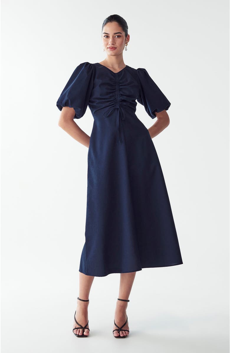 WILLA Shelly Midi Dress, Alternate, color, Navy Blue