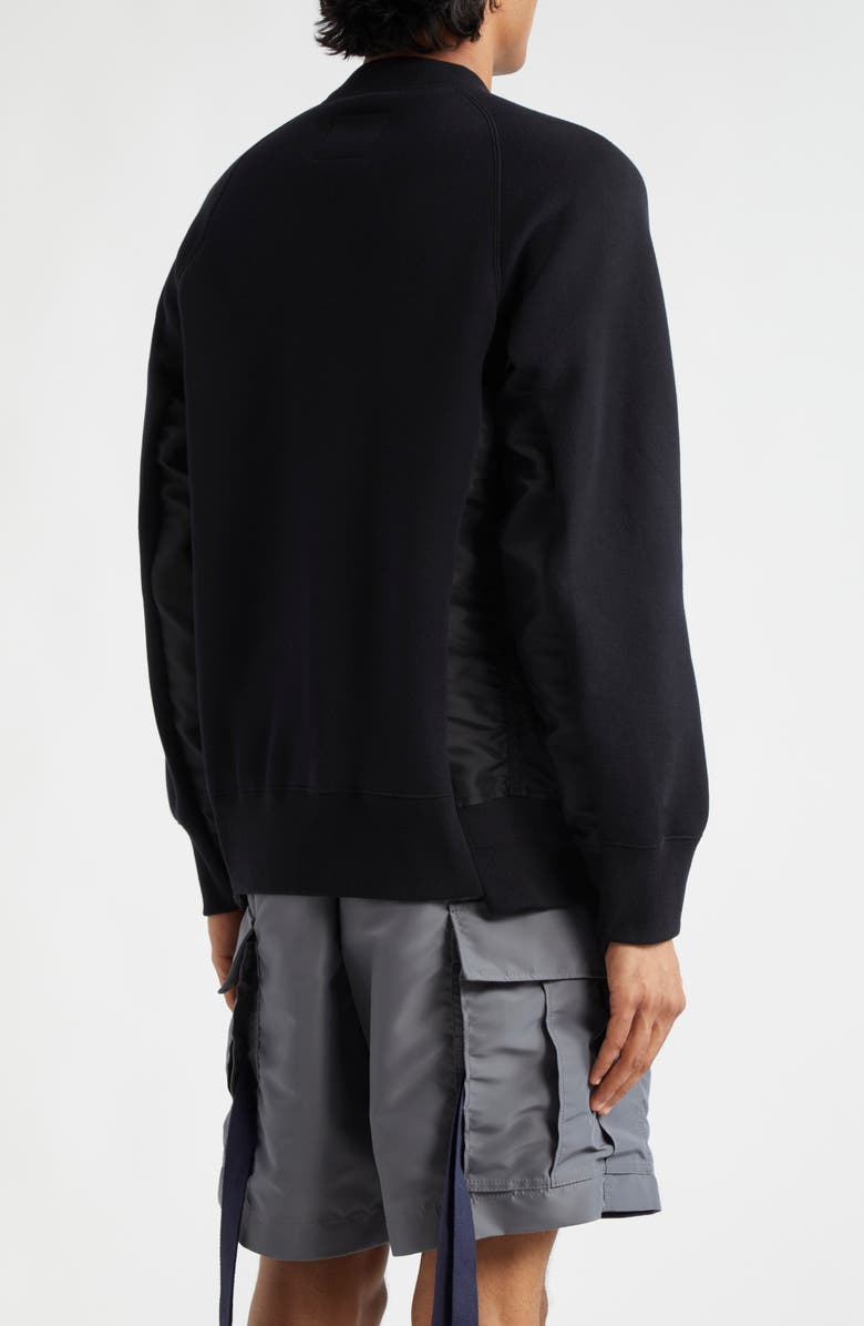 Sacai Sponge Mixed Media Sweatshirt, Alternate, color,