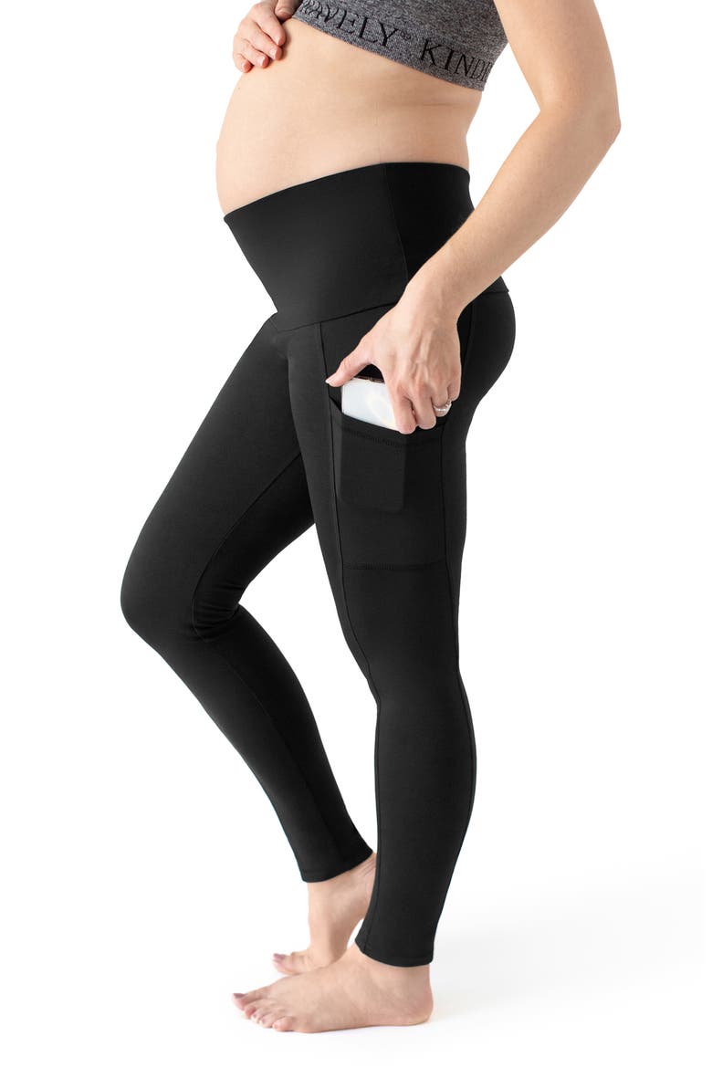 Louisa Pocket Maternity/Postpartum Support Leggings, Alternate, color, BLACK