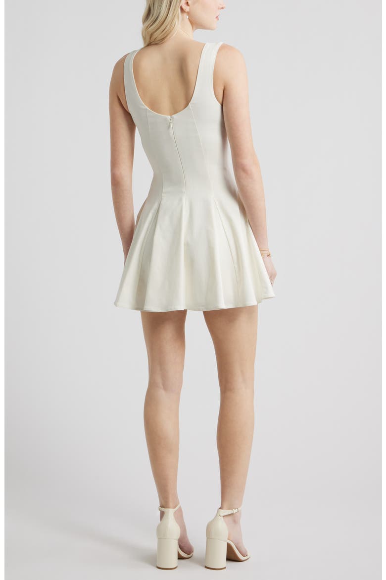 Bateau Neck Fit & Flare Minidress, Alternate, color, IVORY