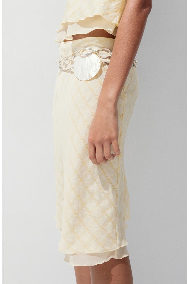 Checked Midi Skirt, Alternate, color, YELLOW