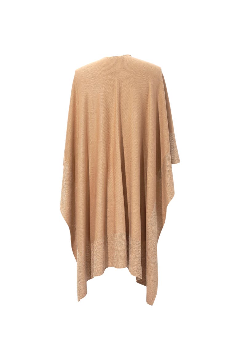 Shine Border Tissue Weight Ruana, Alternate, color, Birch Tan/Gold