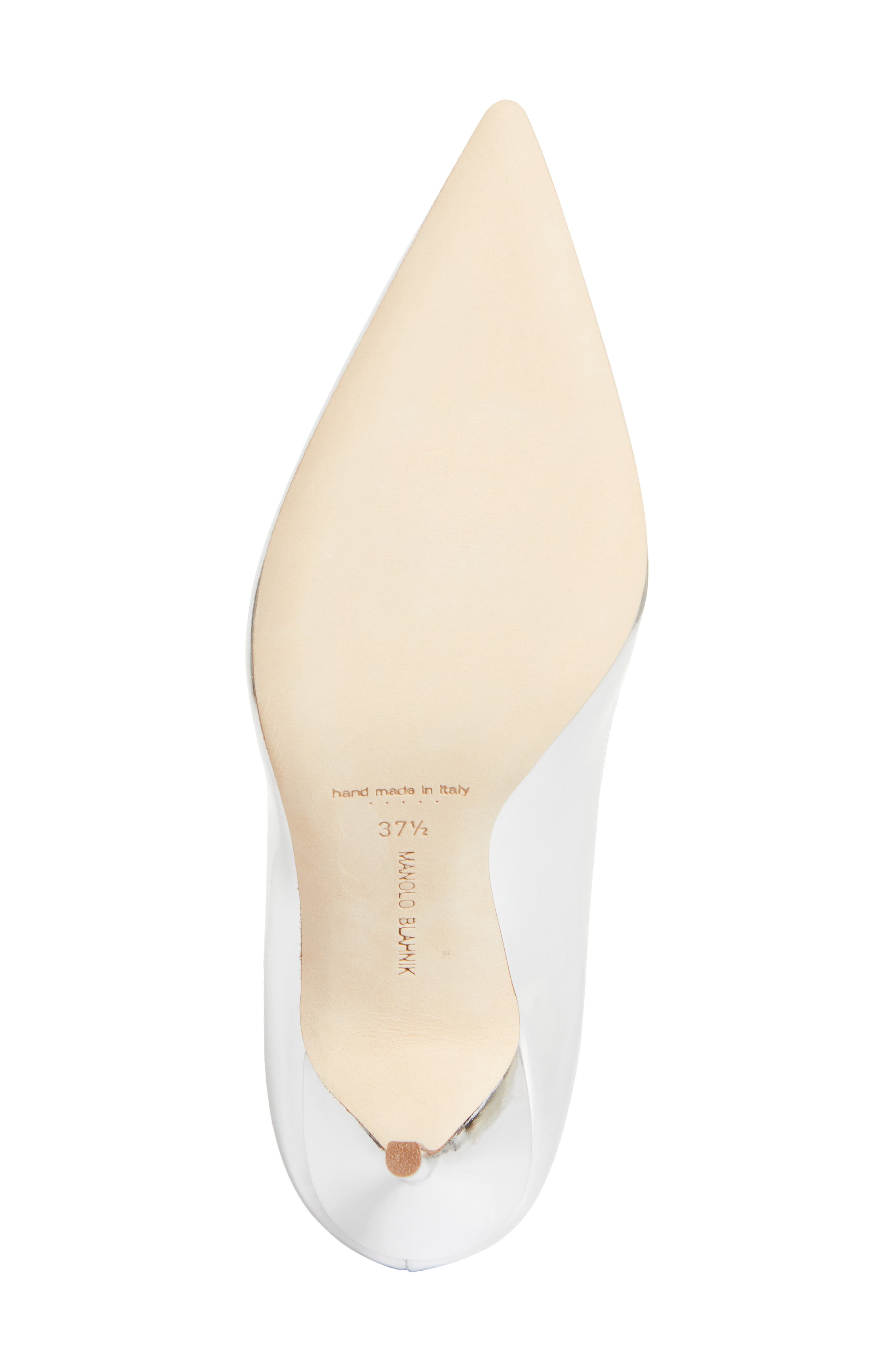 Manolo Blahnik BB Metallic Pointed Toe Pump, Alternate, color, Silver
