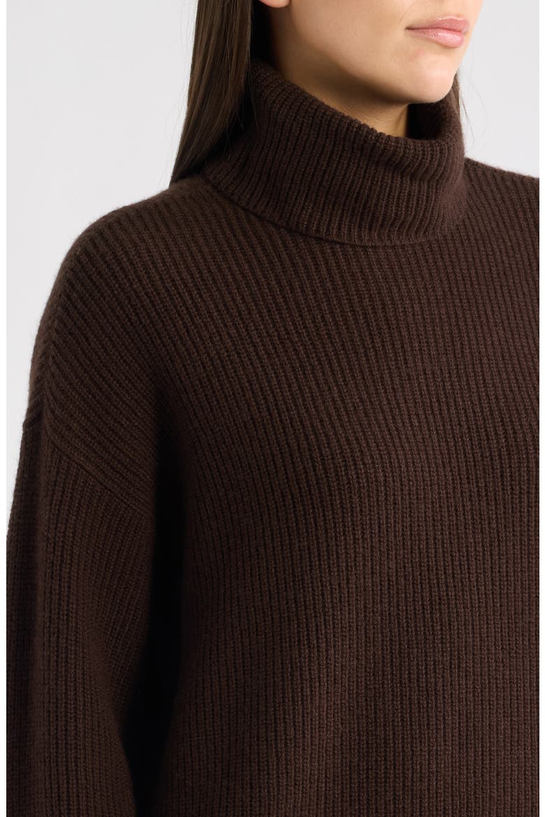 Wool & Cashmere Turtleneck Dress, Alternate, color, BROWN