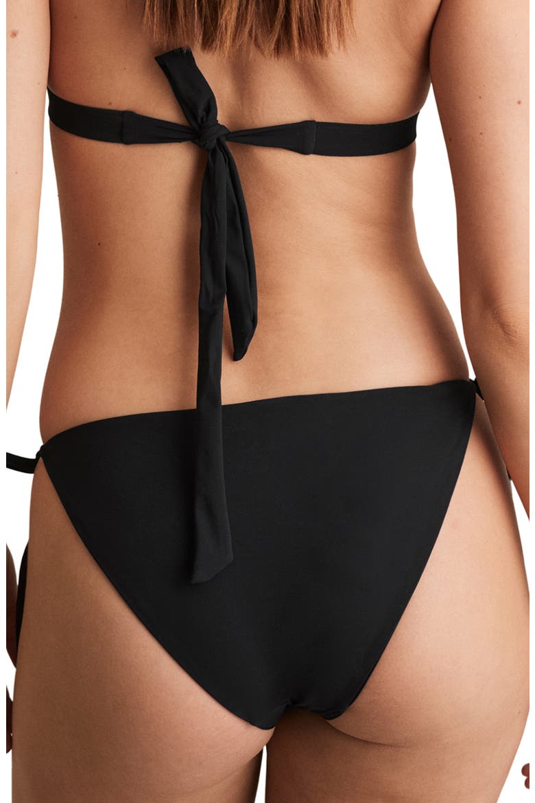 Riah Side Tie Bikini Bottoms, Alternate, color, BLACK