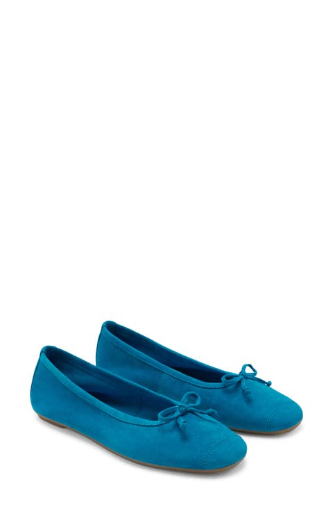 Cap Toe Suede Ballet Flat (Women)