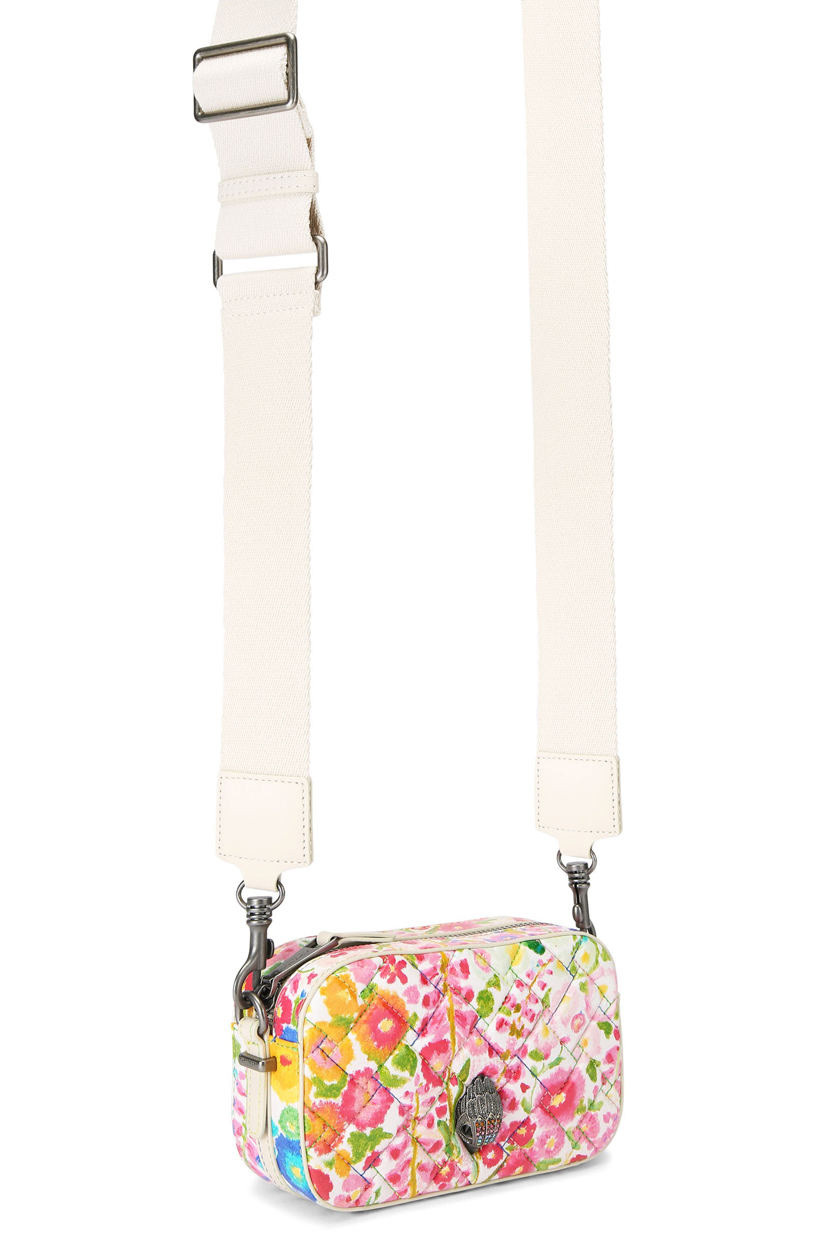 Kurt Geiger London Floral Couture Small Kensington Quilted Camera Bag, Alternate, color, 