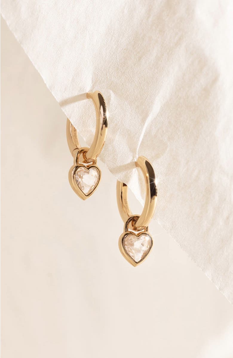 MADE BY MARY CZ Heart Huggie Hoop Earring, Alternate, color, Gold