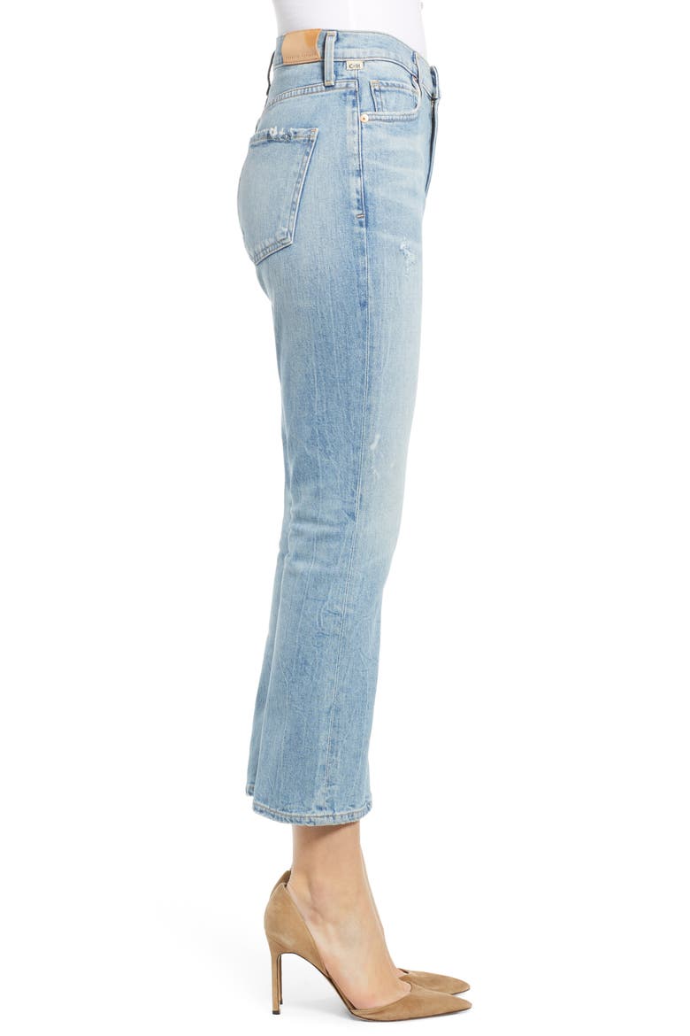 Demy Ripped High Waist Crop Flare Jeans, Alternate, color, STARGAZER