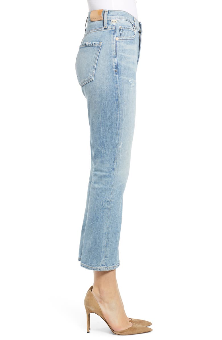 Citizens of Humanity Demy Ripped High Waist Crop Flare Jeans, Alternate, color, 
