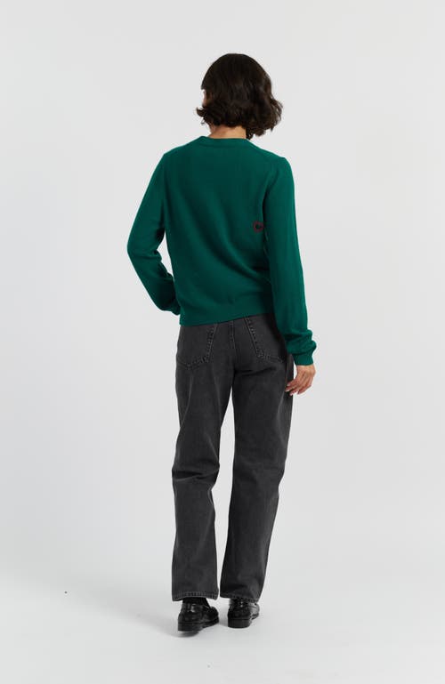 Chinti & Parker Wool Cashmere Snoopy Peek Cardigan In Green