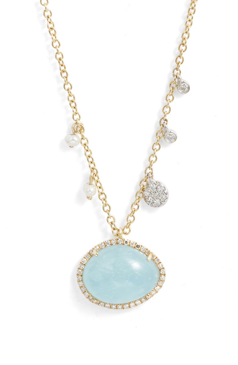Meira T Aquamarine Pendant Necklace, Main, color, Gold
