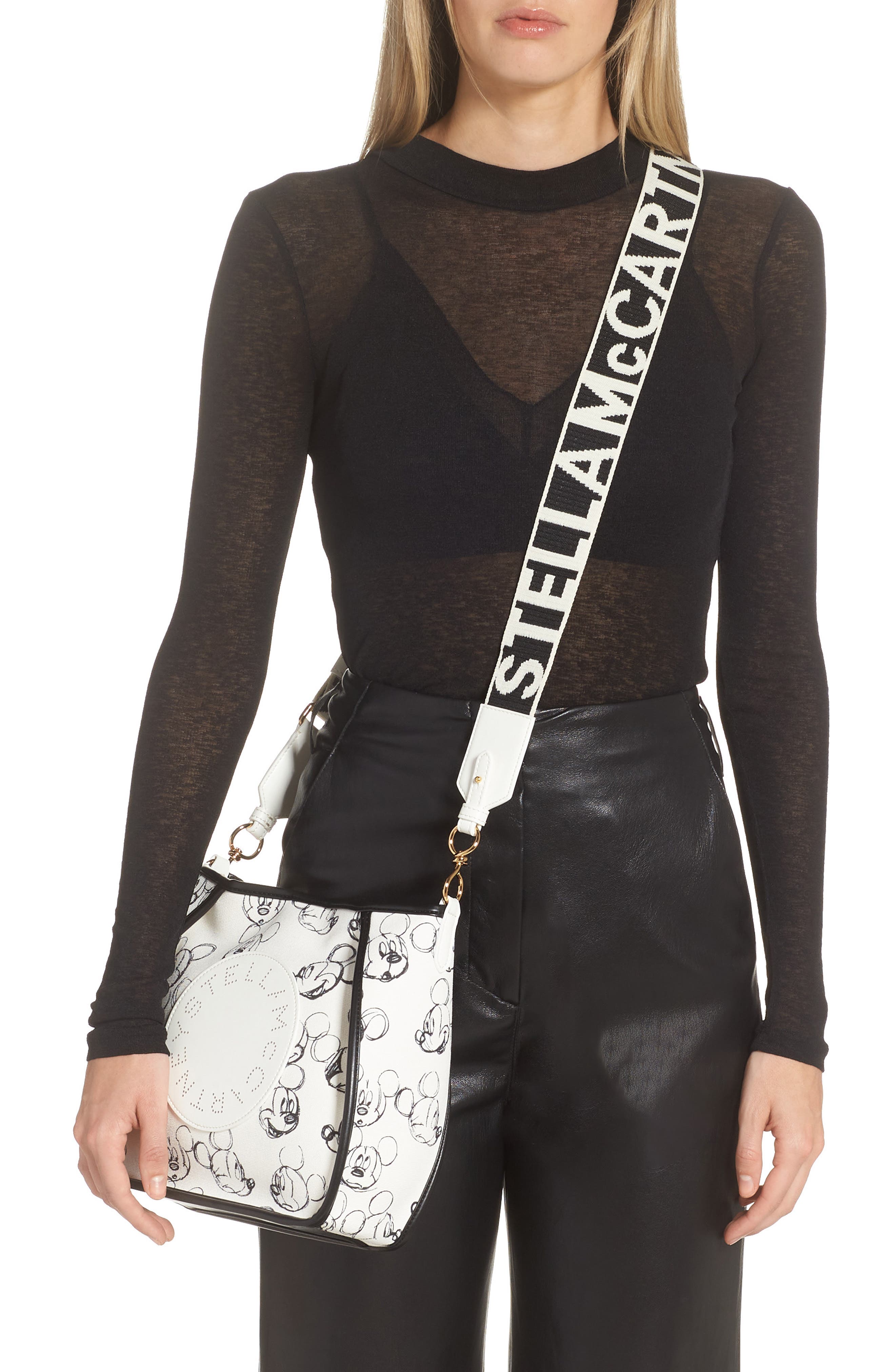 Stella McCartney x Fantasia Disney Mickey Mouse Print Canvas Crossbody Bag, Alternate, color, 