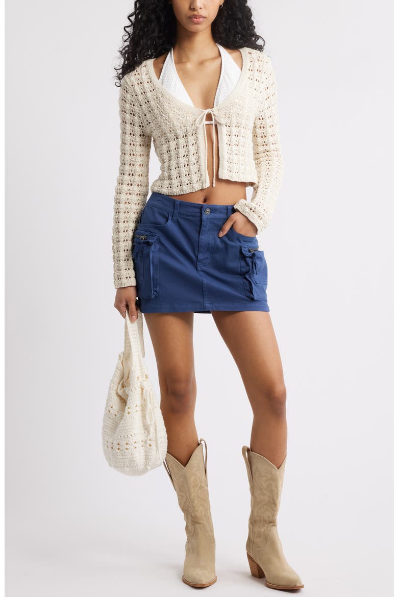 Cargo Miniskirt, Alternate, color, BLUE INDIGO