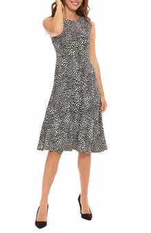 London Times Sleeveless Inset Waist Midi Dress